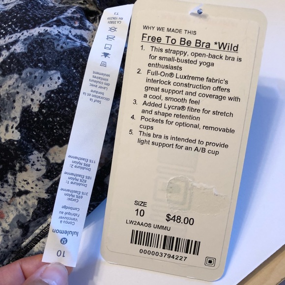 NWT LULULEMON Free to Be Bra wild Size 10 - Picture 5 of 7